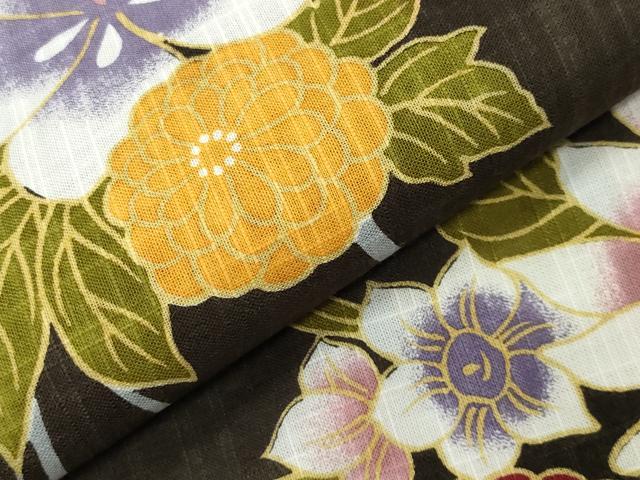 平和屋着物∴夏物 こむさでもーど・COMME CA DU MODE 浴衣 舞花文 綿麻 逸品 CABD9533gh