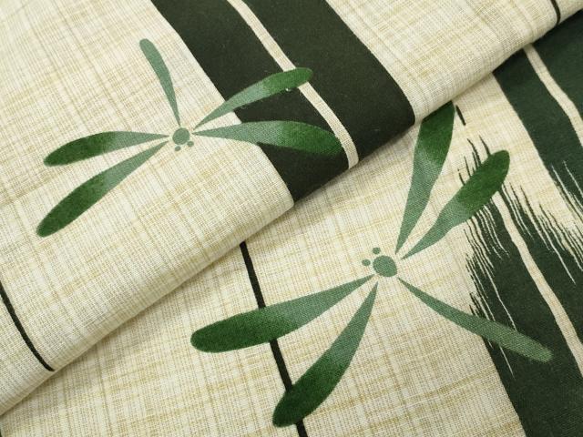 平和屋着物∴夏物 浴衣 トンボ 矢羽根文 綿麻 逸品 CABD9534gh