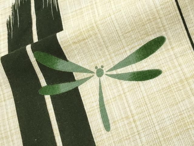 平和屋着物∴夏物 浴衣 トンボ 矢羽根文 綿麻 逸品 CABD9534gh