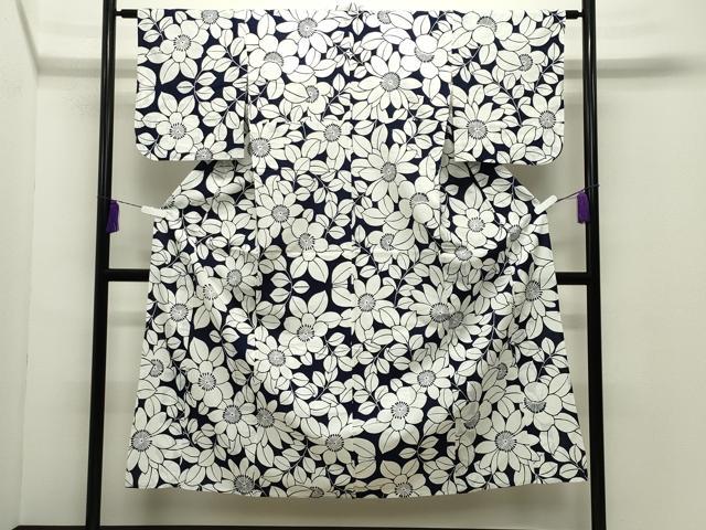 平和屋着物∴夏物 浴衣 草花文 綿 逸品 CABD9535gh