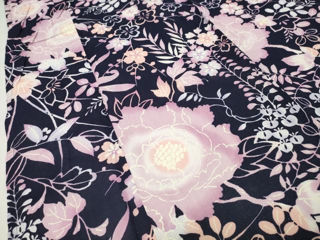 平和屋着物∴夏物 浴衣 枝花文 綿 逸品 CABD9536gh