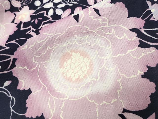 平和屋着物∴夏物 浴衣 枝花文 綿 逸品 CABD9536gh
