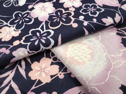 平和屋着物∴夏物 浴衣 枝花文 綿 逸品 CABD9536gh