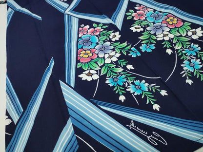 平和屋着物∴夏物 浴衣 作家物 草花文 綿 逸品 CABD9537gh