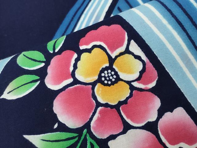 平和屋着物∴夏物 浴衣 作家物 草花文 綿 逸品 CABD9537gh