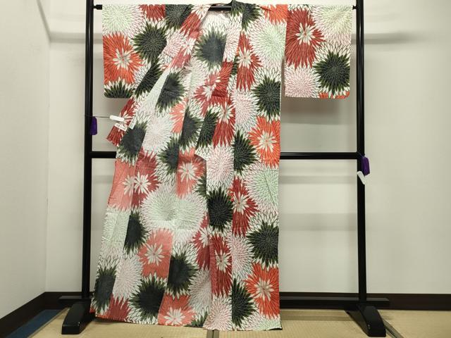 平和屋着物∴夏物 浴衣 中村里砂 花尽し 綿麻 逸品 CABD9539gh