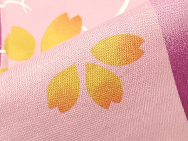 平和屋着物∴夏物 浴衣 舞桜文 綿 逸品 CABD9541gh