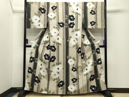 平和屋着物∴夏物 ファッションデザイナー コシノジュンコ 浴衣 椿間道 綿 逸品 CABD9542gh