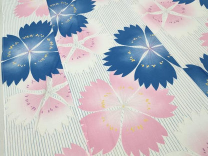 平和屋着物∴夏物 浴衣 舞花文 綿 逸品 CABD9543gh