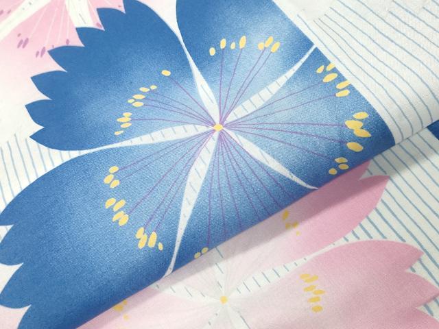 平和屋着物∴夏物 浴衣 舞花文 綿 逸品 CABD9543gh