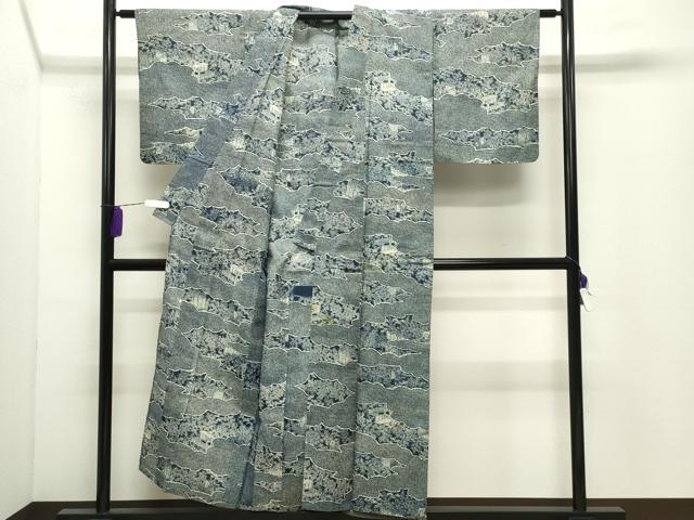 平和屋着物∴夏物 綿紅梅 浴衣 雲重ね御所車花文 綿 逸品 CABD9544gh