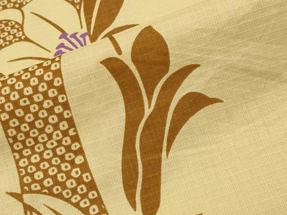 平和屋着物∴夏物 綿紅梅 浴衣 花唐草間道 綿 逸品 CABD9546gh