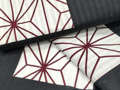平和屋着物∴夏物 綿紅梅 浴衣 麻の葉文様 綿 逸品 CABD9547gh
