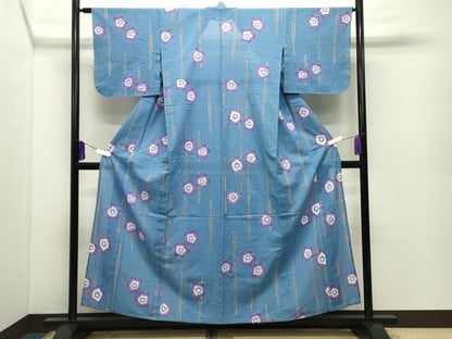 平和屋着物∴夏物　浴衣　綿絽　舞花文　綿　逸品　CABD9549gh