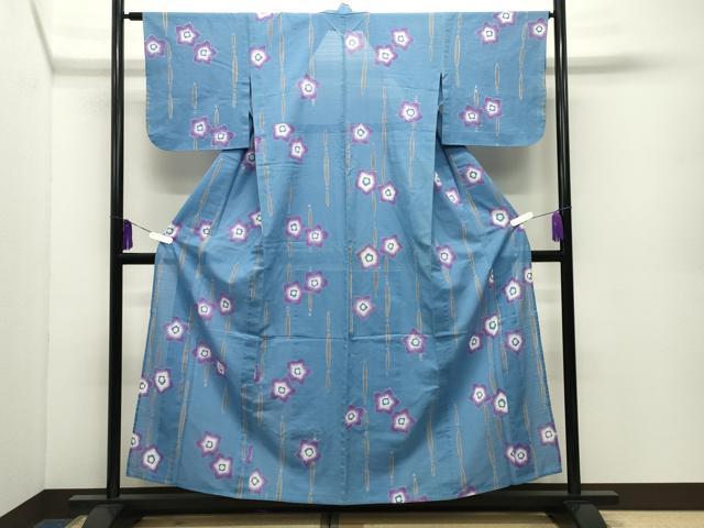 平和屋着物∴夏物　浴衣　綿絽　舞花文　綿　逸品　CABD9549gh