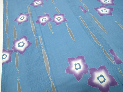 平和屋着物∴夏物　浴衣　綿絽　舞花文　綿　逸品　CABD9549gh