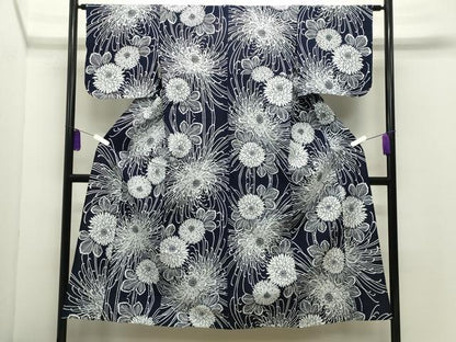 平和屋着物∴夏物 浴衣 舞花文 綿 逸品 CABD9551gh