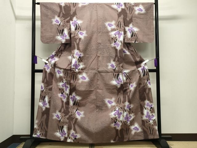 平和屋着物∴夏物 世界的ファッションデザイナー 山本寛斎 kansaiブランド 浴衣 舞蝶花文 綿 逸品 CABD9555gh