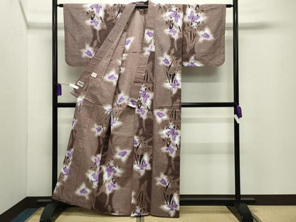 平和屋着物∴夏物 世界的ファッションデザイナー 山本寛斎 kansaiブランド 浴衣 舞蝶花文 綿 逸品 CABD9555gh