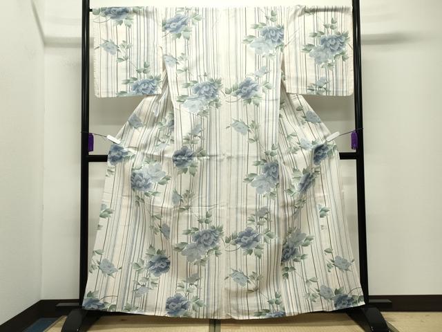 平和屋着物∴夏物 ファッションデザイナー コシノジュンコ 浴衣 牡丹花文 綿 逸品 CABD9556gh