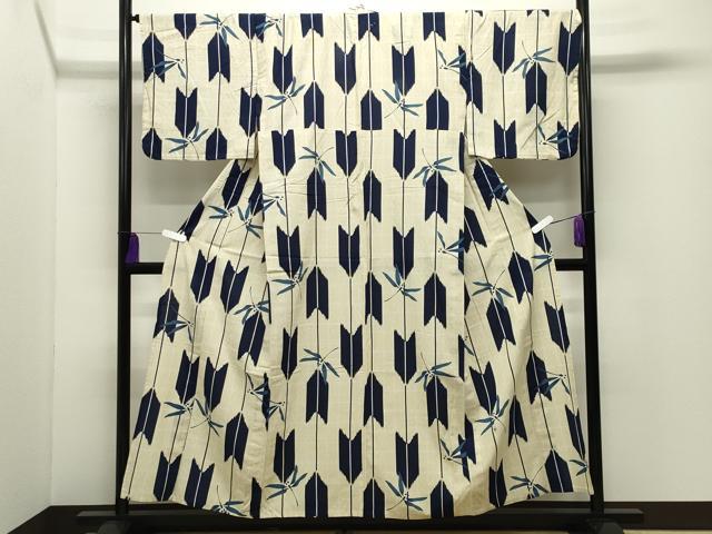 平和屋着物∴夏物　浴衣　トンボ　矢羽根文　綿　逸品　CABD9557gh