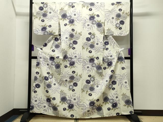 平和屋着物∴夏物 浴衣 菊 綿 逸品 CABD9558gh