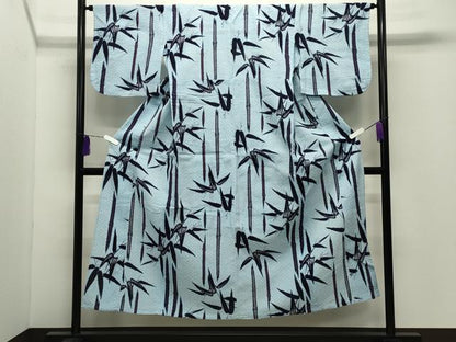 平和屋着物∴夏物 浴衣 笹竹文 綿 逸品 CABD9562gh