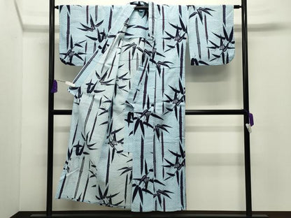 平和屋着物∴夏物 浴衣 笹竹文 綿 逸品 CABD9562gh