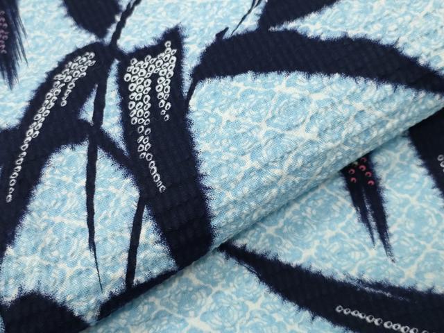 平和屋着物∴夏物 浴衣 笹竹文 綿 逸品 CABD9562gh