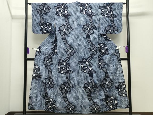平和屋着物∴夏物 浴衣 有松鳴海絞り 伝統工芸品 草花文 綿 逸品 CABD9567gh