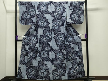 平和屋着物∴夏物 浴衣 有松鳴海絞り 伝統工芸品 枝花文 綿 逸品 CABD9568gh
