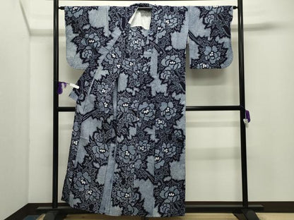 平和屋着物∴夏物 浴衣 有松鳴海絞り 伝統工芸品 枝花文 綿 逸品 CABD9568gh