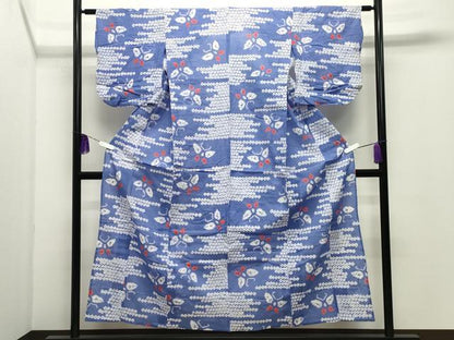 平和屋着物∴夏物 浴衣 有松鳴海絞り 伝統工芸品 舞蝶文 綿 逸品 CABD9569gh