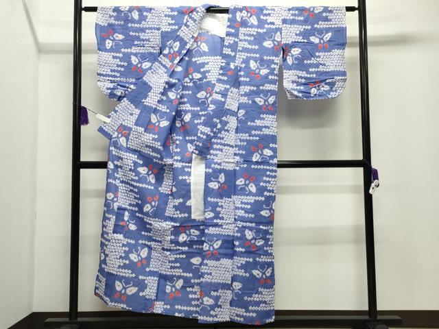 平和屋着物∴夏物 浴衣 有松鳴海絞り 伝統工芸品 舞蝶文 綿 逸品 CABD9569gh