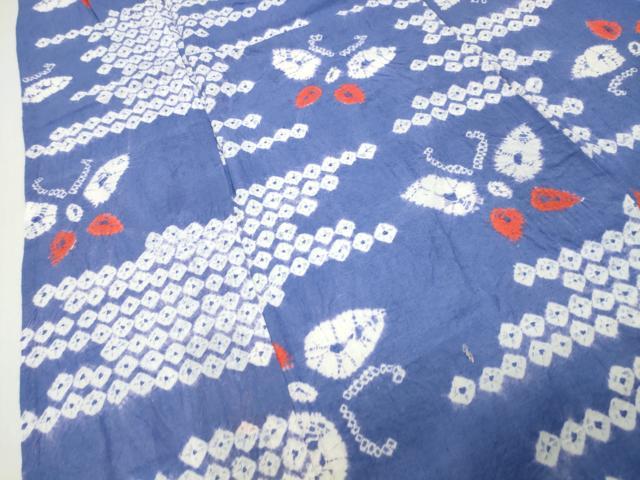平和屋着物∴夏物 浴衣 有松鳴海絞り 伝統工芸品 舞蝶文 綿 逸品 CABD9569gh