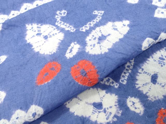 平和屋着物∴夏物 浴衣 有松鳴海絞り 伝統工芸品 舞蝶文 綿 逸品 CABD9569gh