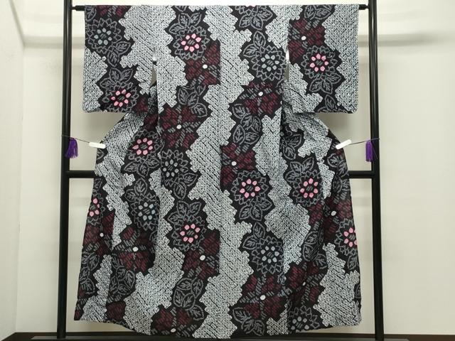 平和屋着物∴夏物 浴衣 有松鳴海絞り 伝統工芸品 花繋ぎ 綿 逸品 CABD9574gh