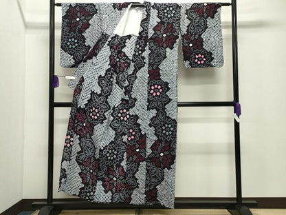 平和屋着物∴夏物 浴衣 有松鳴海絞り 伝統工芸品 花繋ぎ 綿 逸品 CABD9574gh