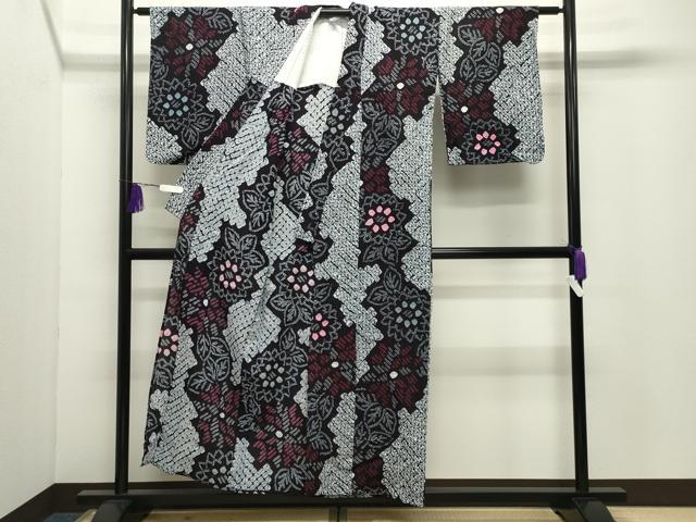 平和屋着物∴夏物 浴衣 有松鳴海絞り 伝統工芸品 花繋ぎ 綿 逸品 CABD9574gh