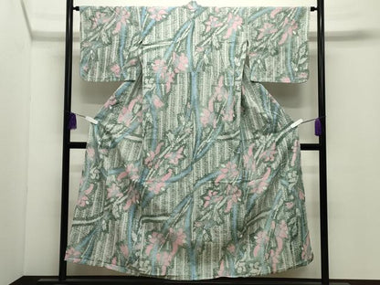 平和屋着物∴夏物 浴衣 有松鳴海絞り 伝統工芸品 草花文 綿 逸品 CABD9575gh
