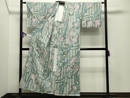 平和屋着物∴夏物 浴衣 有松鳴海絞り 伝統工芸品 草花文 綿 逸品 CABD9575gh