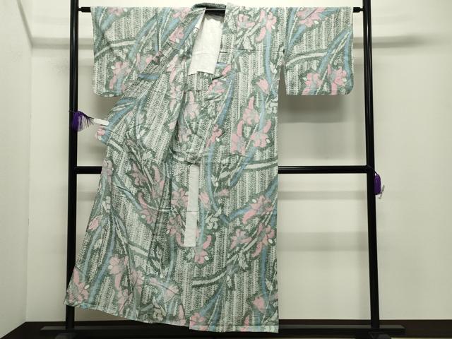 平和屋着物∴夏物 浴衣 有松鳴海絞り 伝統工芸品 草花文 綿 逸品 CABD9575gh