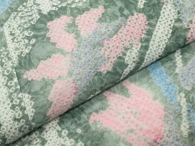 平和屋着物∴夏物 浴衣 有松鳴海絞り 伝統工芸品 草花文 綿 逸品 CABD9575gh