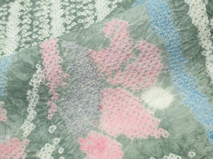 平和屋着物∴夏物 浴衣 有松鳴海絞り 伝統工芸品 草花文 綿 逸品 CABD9575gh