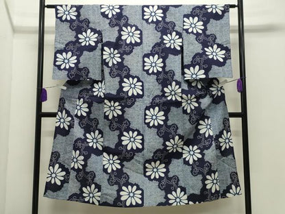 平和屋着物∴夏物 浴衣 花唐草文 綿 逸品 CABD9576gh