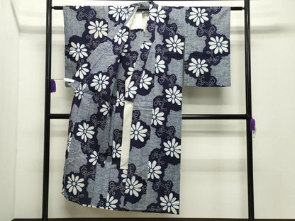 平和屋着物∴夏物 浴衣 花唐草文 綿 逸品 CABD9576gh