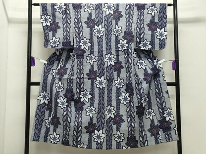 平和屋着物∴夏物 浴衣 楓文 綿 逸品 未使用 CABD9578gh