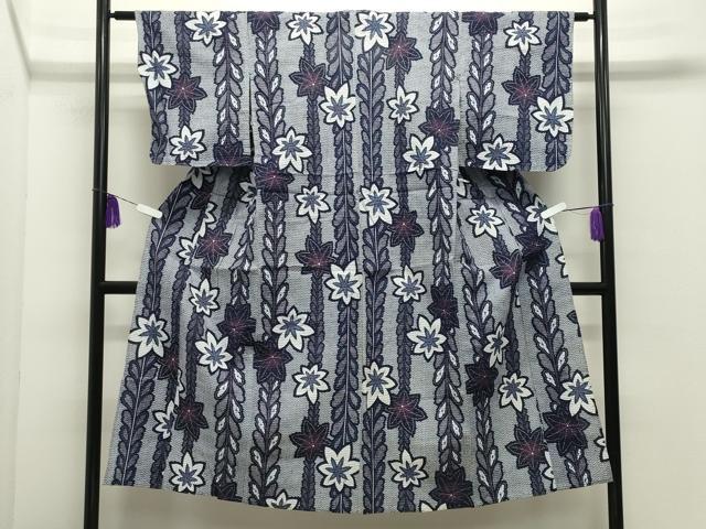 平和屋着物∴夏物 浴衣 楓文 綿 逸品 未使用 CABD9578gh
