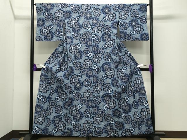平和屋着物∴夏物 浴衣 舞花文 綿 逸品 CABD9579gh