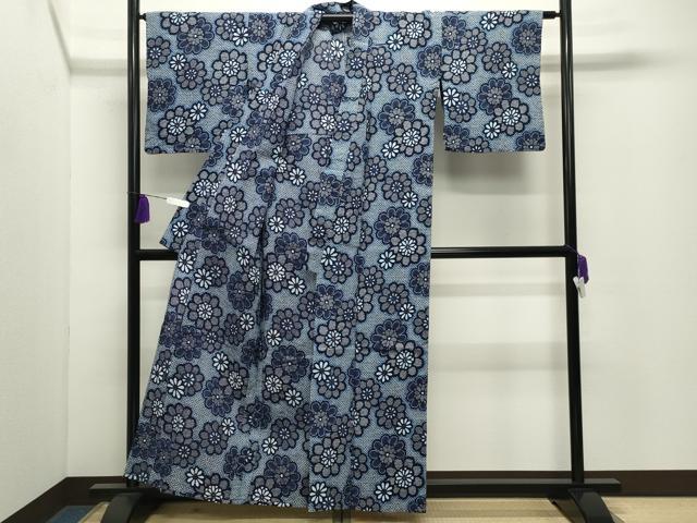 平和屋着物∴夏物 浴衣 舞花文 綿 逸品 CABD9579gh